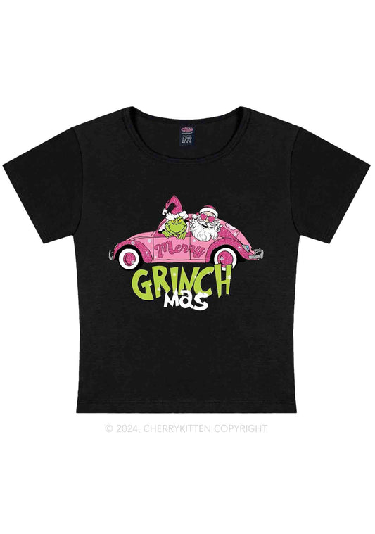 Christmas Pink Car Y2K Baby Tee Cherrykitten