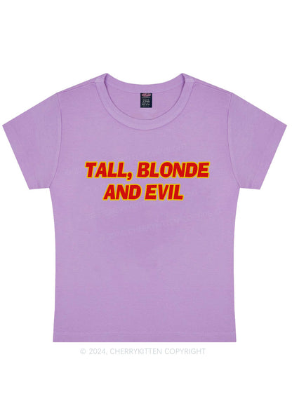 Tall Blonde And Evil Y2K Baby Tee Cherrykitten