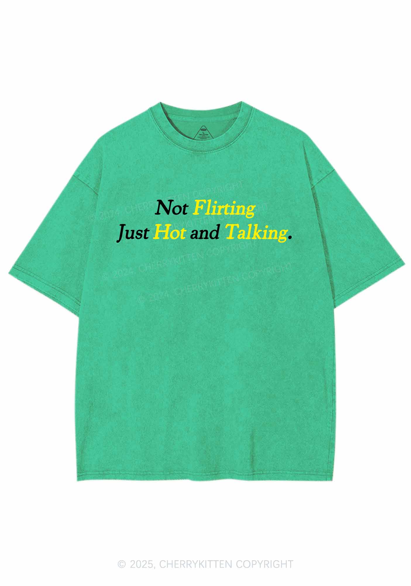 Just Hot And Talking Y2K Washed Tee Cherrykitten