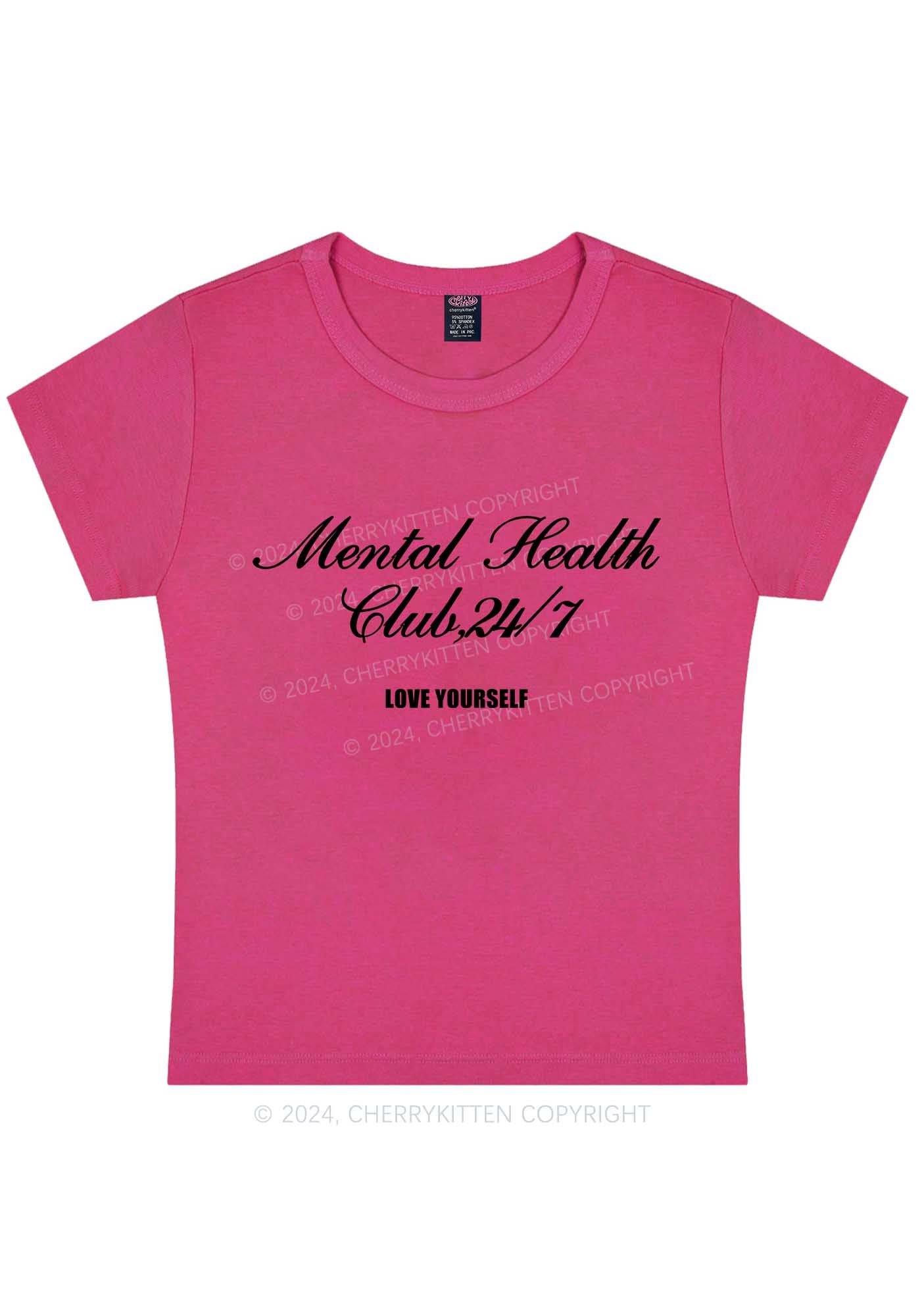 Mental Health Club Y2K Baby Tee Cherrykitten