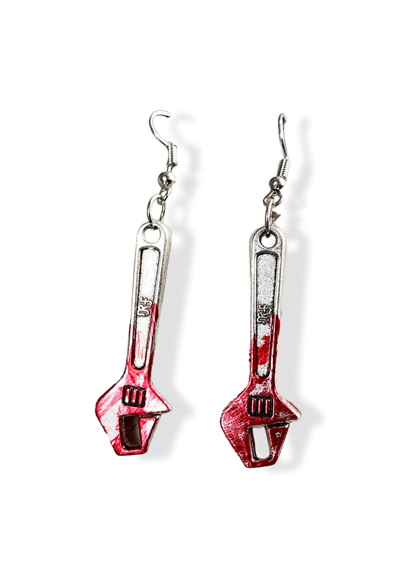 Scary Bloodstains Wrench Halloween Earrings