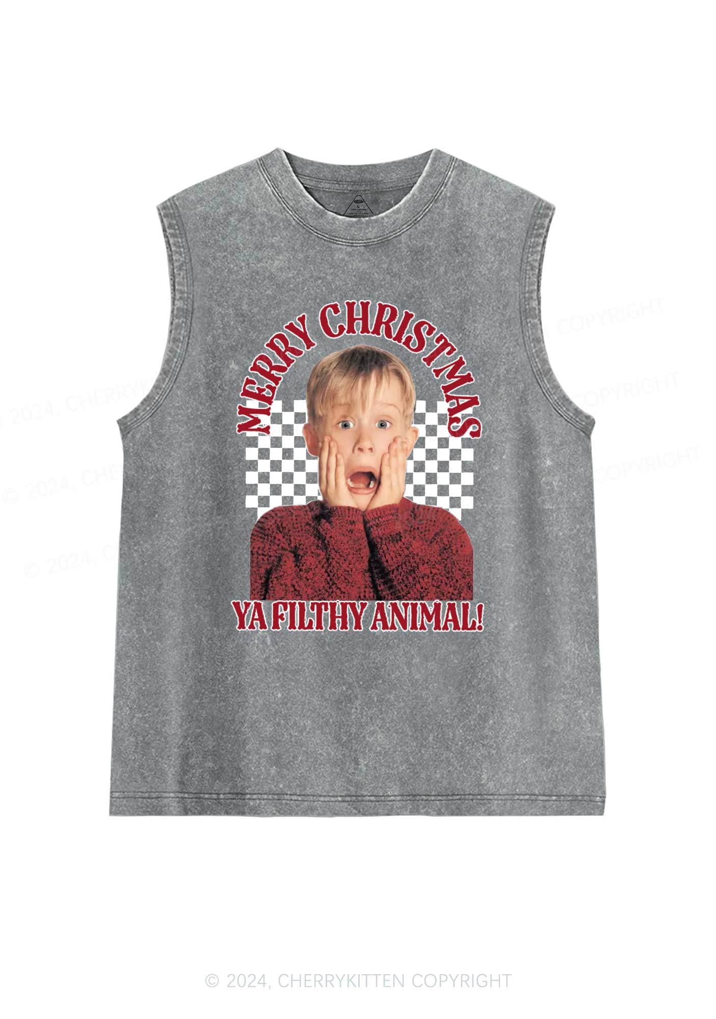 Christmas Movies Y2K Washed Tank Cherrykitten