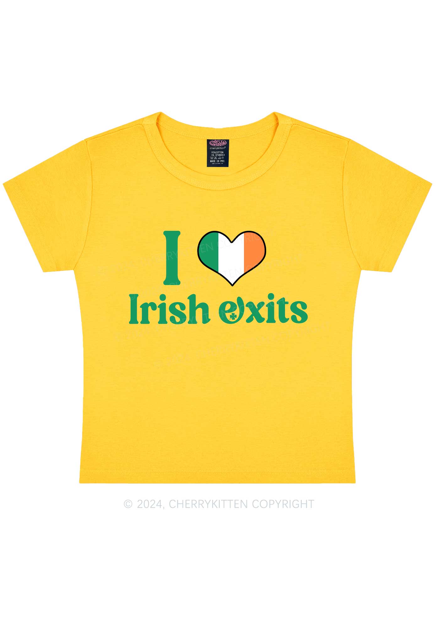 I Love Irish Exits St Patricks Y2K Baby Tee Cherrykitten