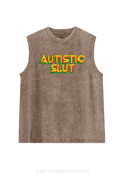 Autistic Slxt Y2K Washed Tank Cherrykitten