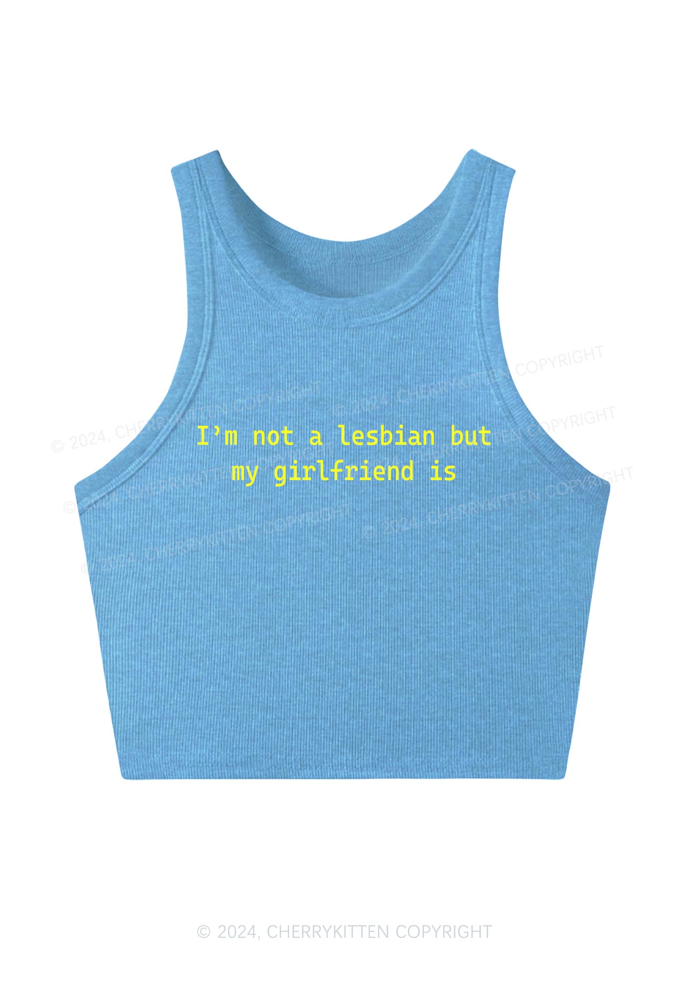 My Girlfriend Is Lesbian Y2K Crop Tank Top Cherrykitten