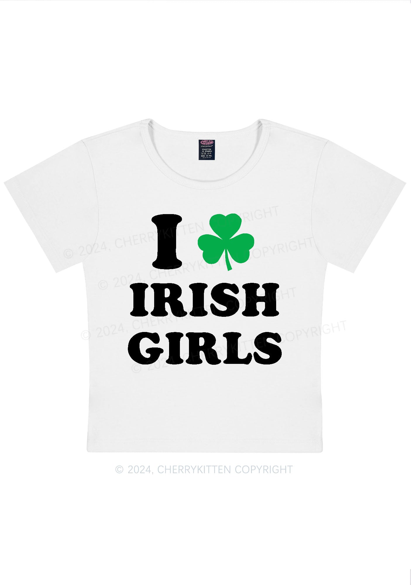 Irish Girls St Patricks Y2K Baby Tee Cherrykitten