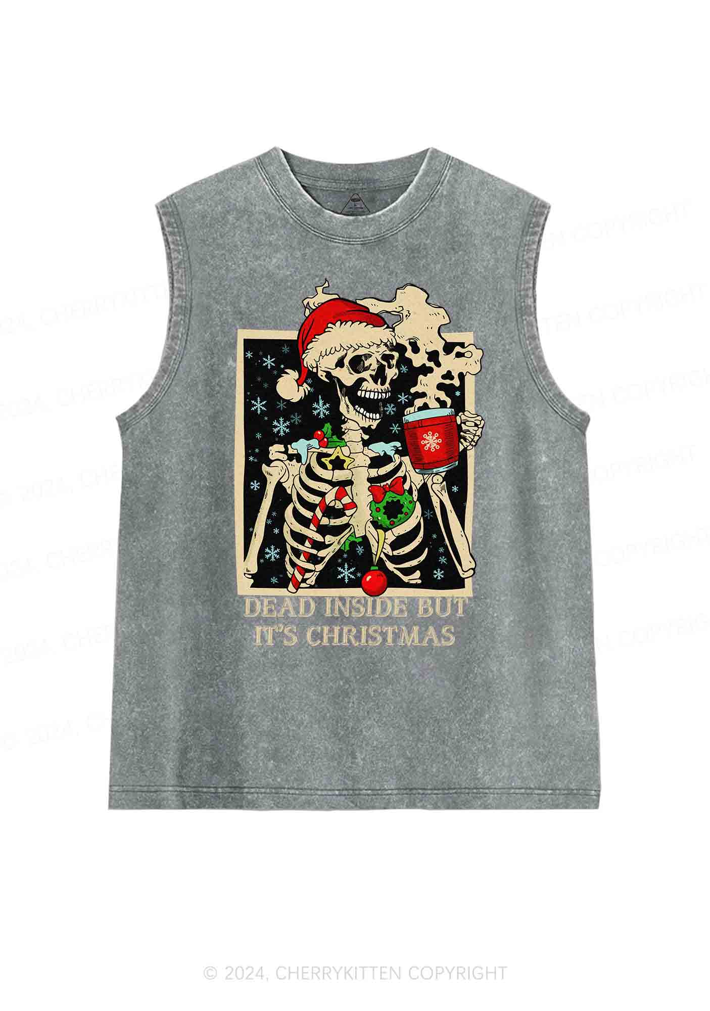 Christmas Dead Inside Y2K Washed Tank Cherrykitten