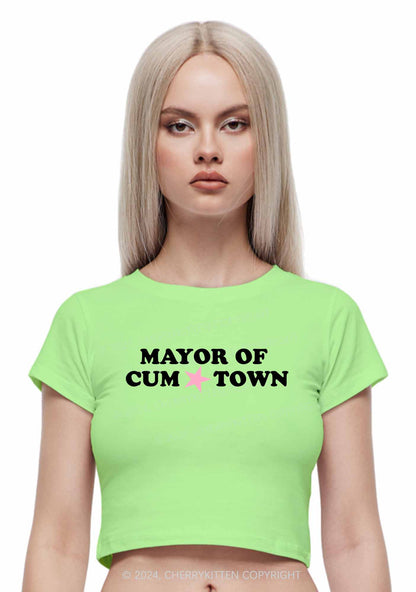 Mayor Of Come Town Y2K Baby Tee Cherrykitten