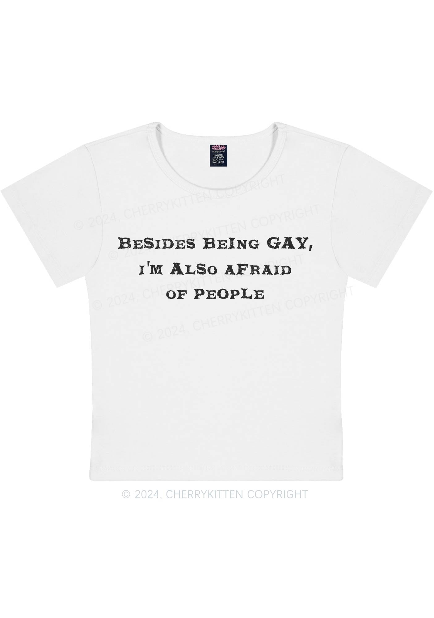 Besides Being Gay Y2K Baby Tee Cherrykitten