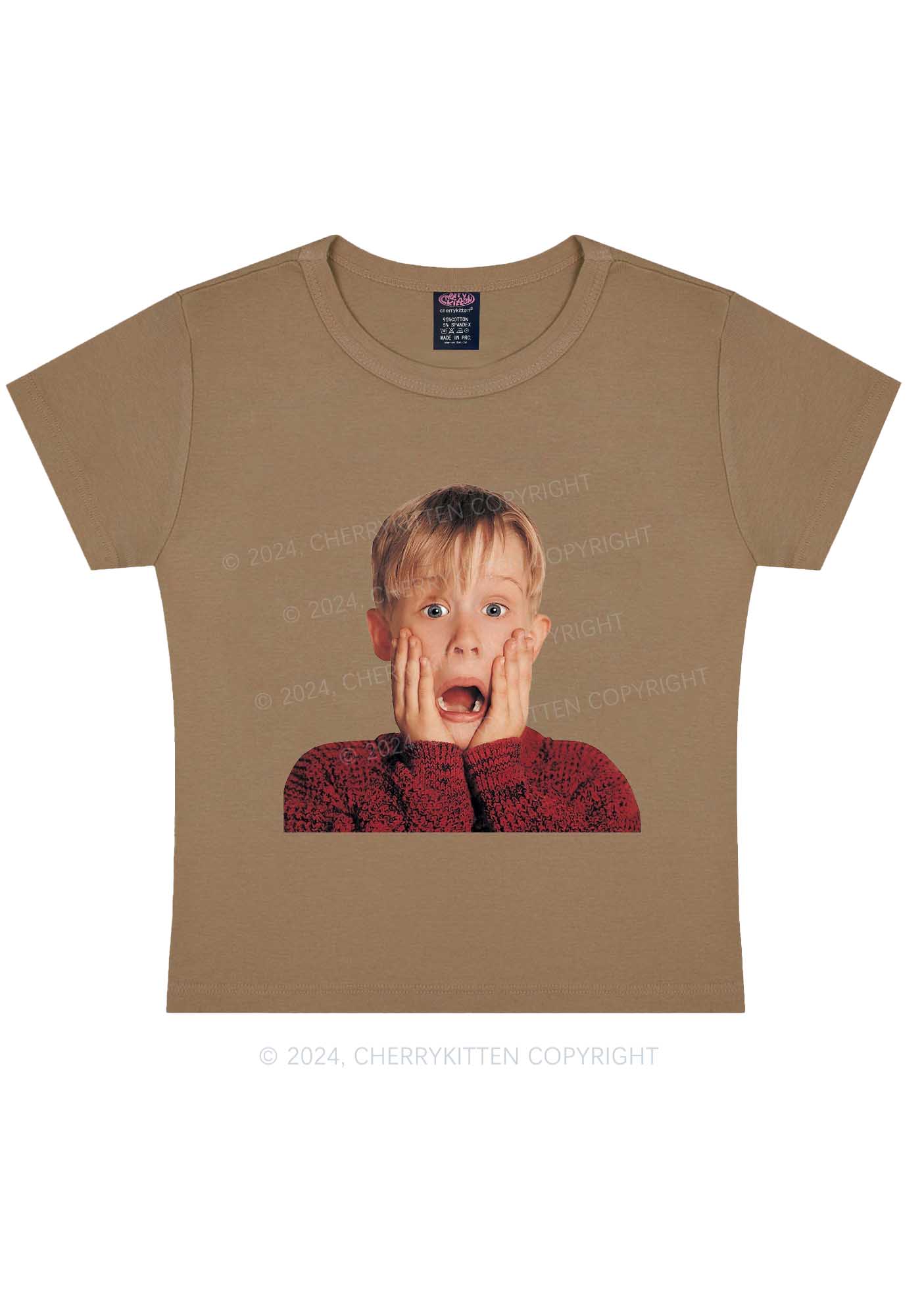 Christmas At Home Alone Y2K Baby Tee Cherrykitten