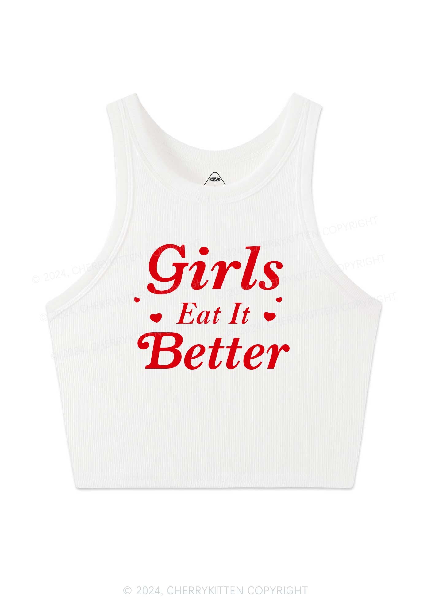 Girls Eat Better Y2K Crop Tank Top Cherrykitten