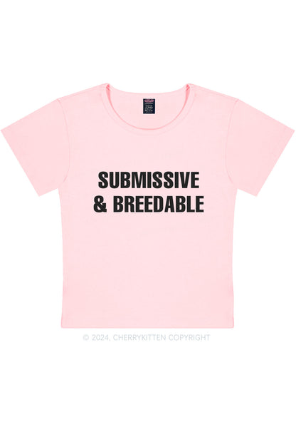 Submissive And Breedable Y2K Baby Tee Cherrykitten