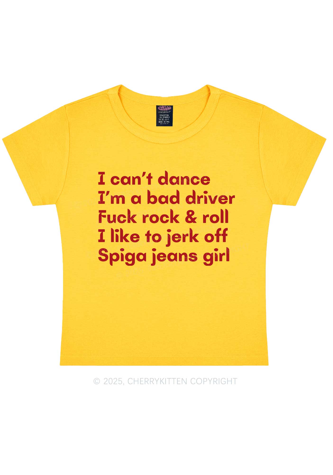 I Can't Dance Y2K Baby Tee Cherrykitten