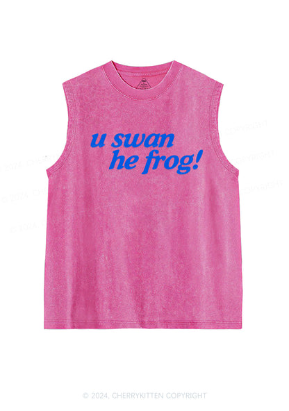 U Swan He Frog Y2K Washed Tank Cherrykitten