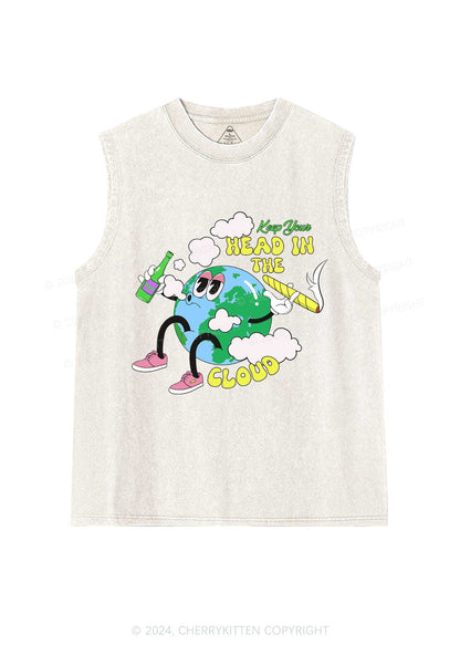 Keep Your Head In Cloud Y2K Washed Tank Cherrykitten