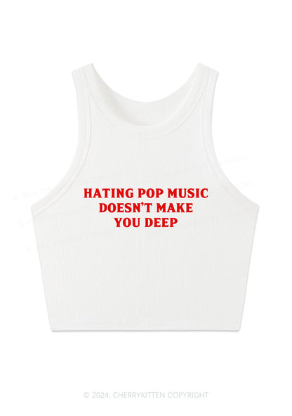 Hating Pop Music Y2K Crop Tank Top Cherrykitten