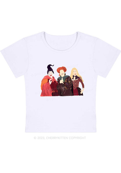 Three Witches Halloween Y2K Baby Tee Cherrykitten