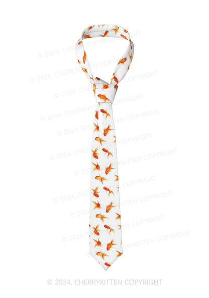 White Goldfish Y2K Necktie Cherrykitten