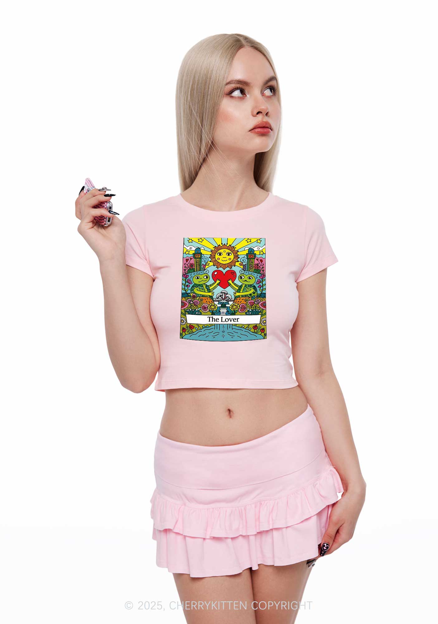 The Lover Frog Y2K Baby Tee Cherrykitten