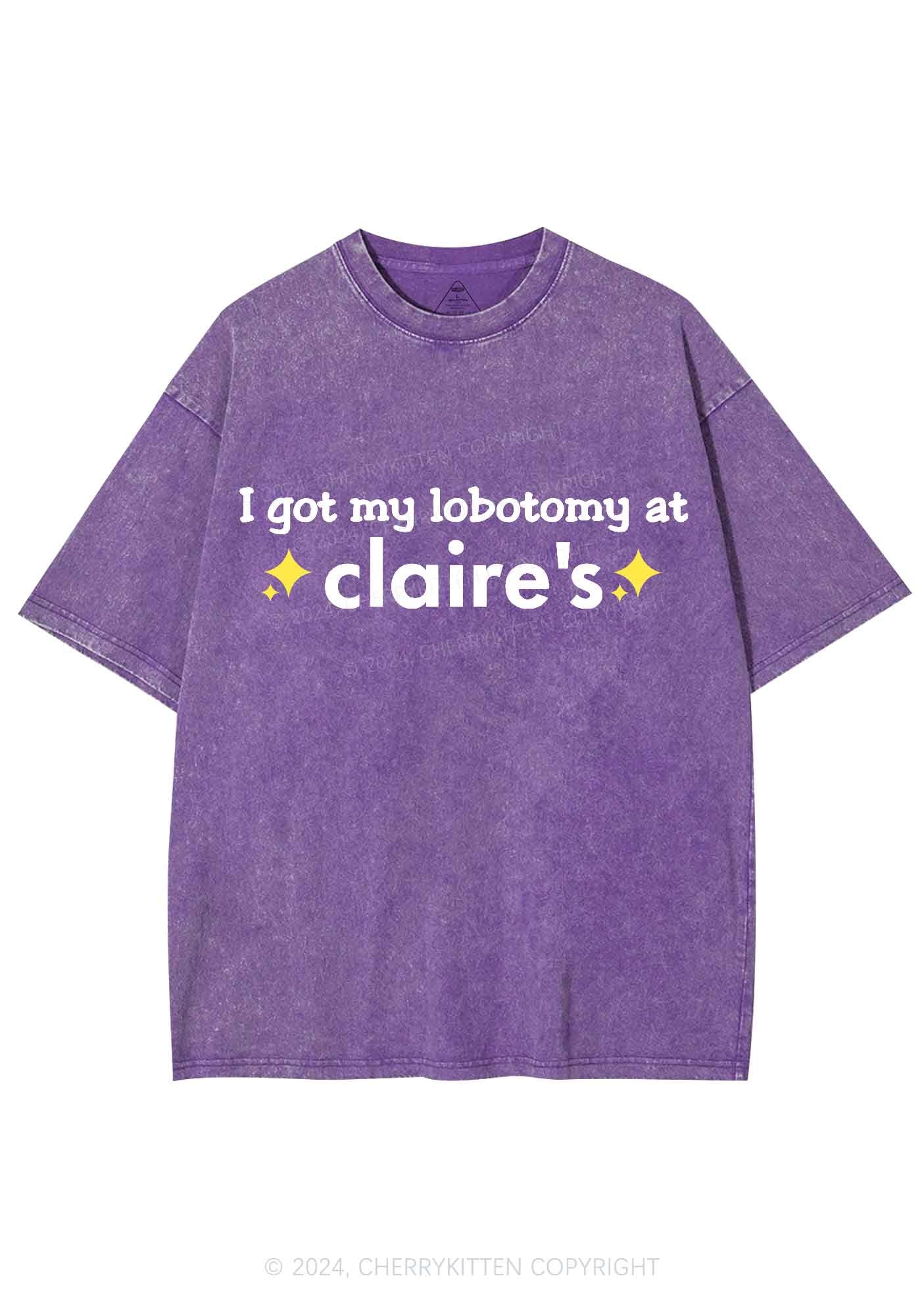 I Got My Lobotomy At Claire's Y2K Washed Tee Cherrykitten