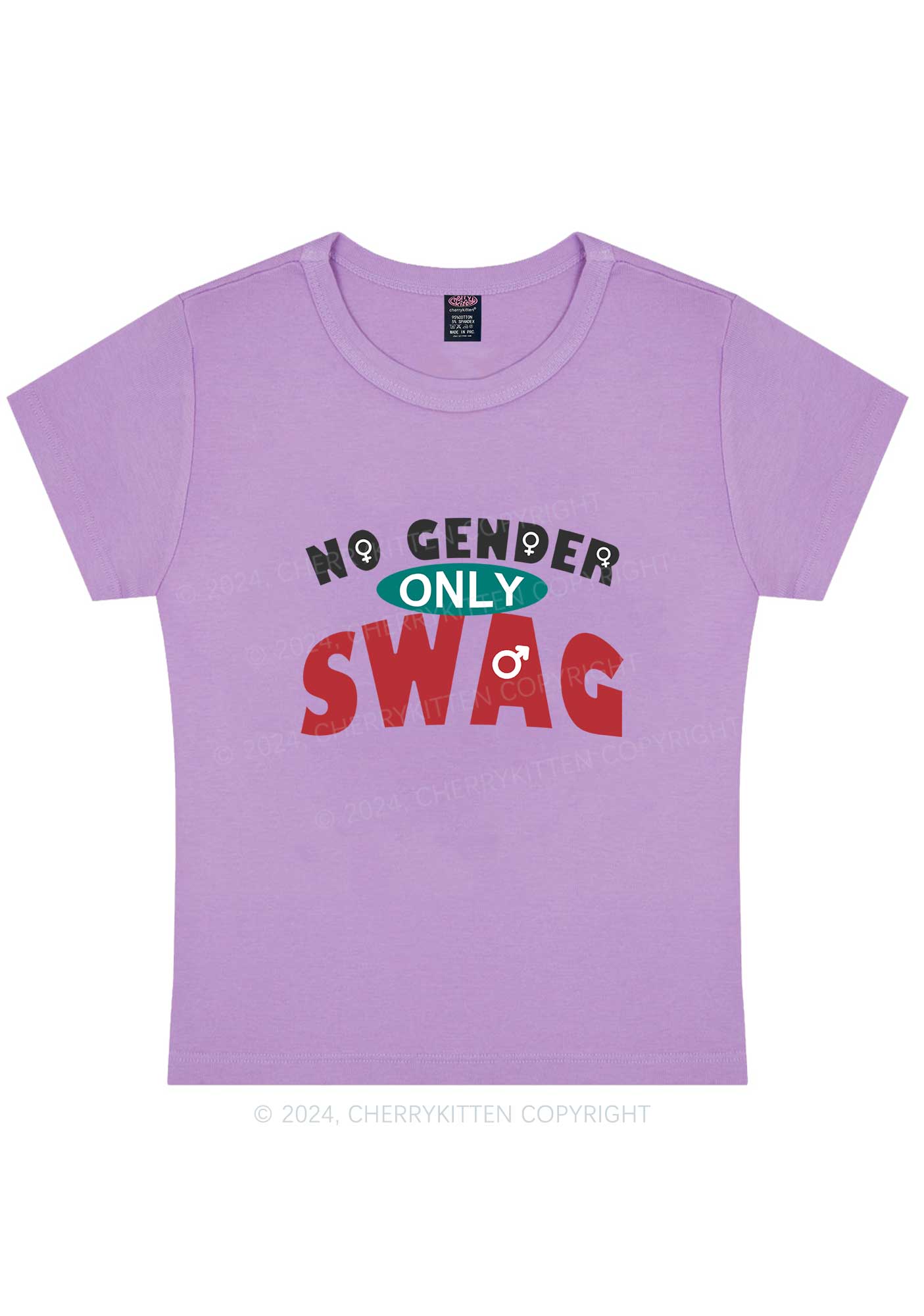 Curvy No Gender Only Swag Y2K Baby Tee Cherrykitten