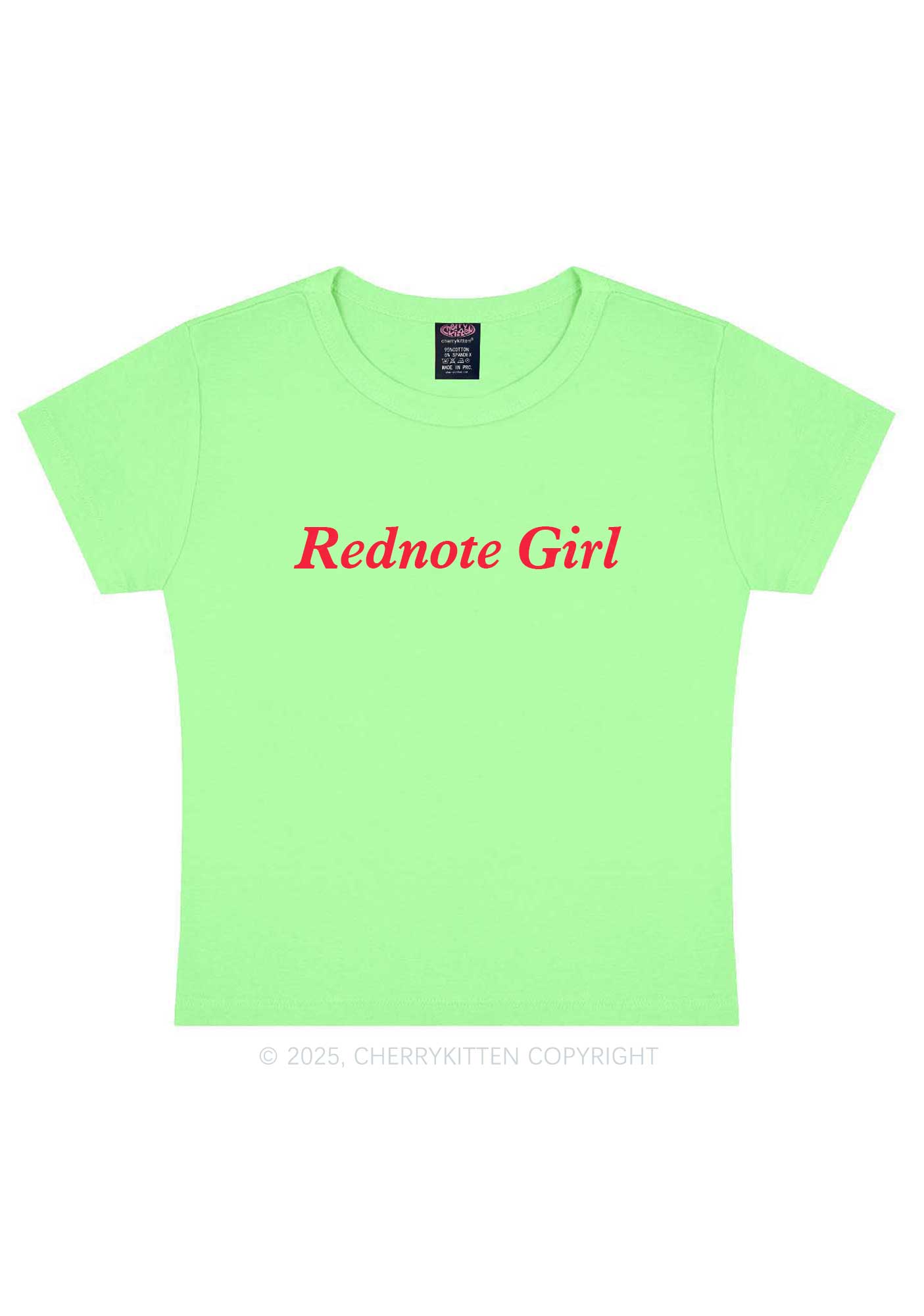 Rednote Girl Y2K Baby Tee Cherrykitten