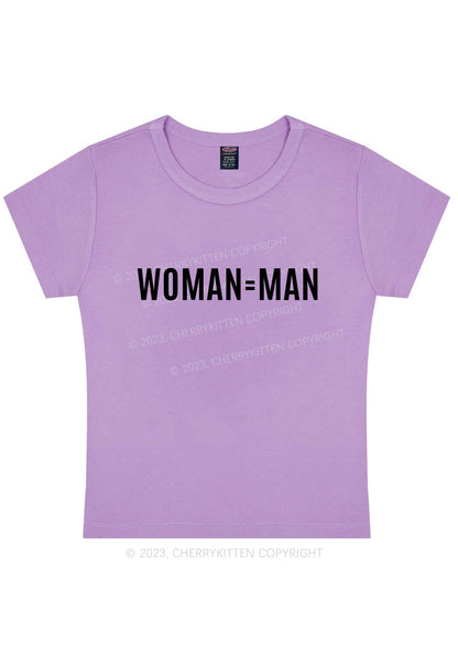 Curvy Woman Equals Man Y2K Baby Tee Cherrykitten