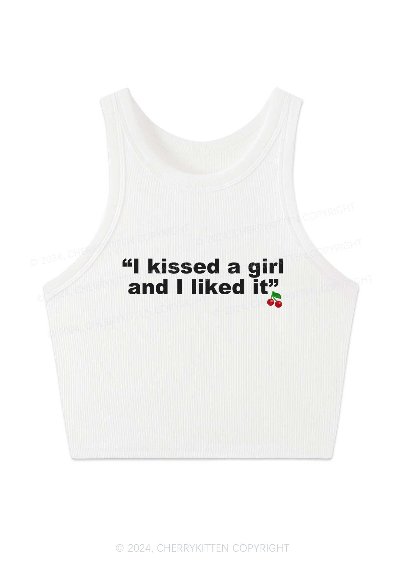 I Kissed A Girl Y2K Crop Tank Top Cherrykitten