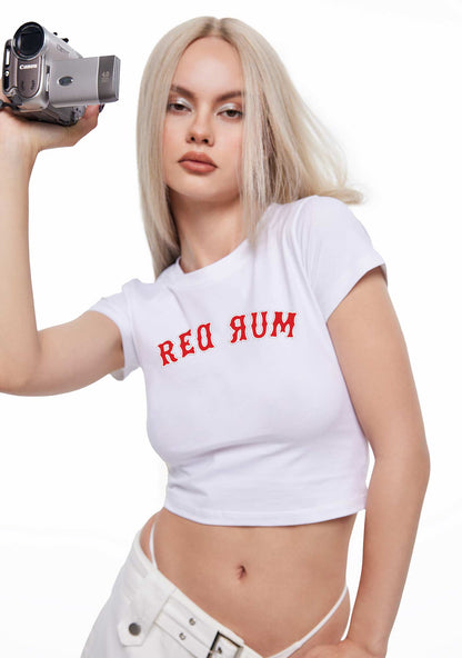 Halloween Red Rum Y2K Baby Tee Cherrykitten