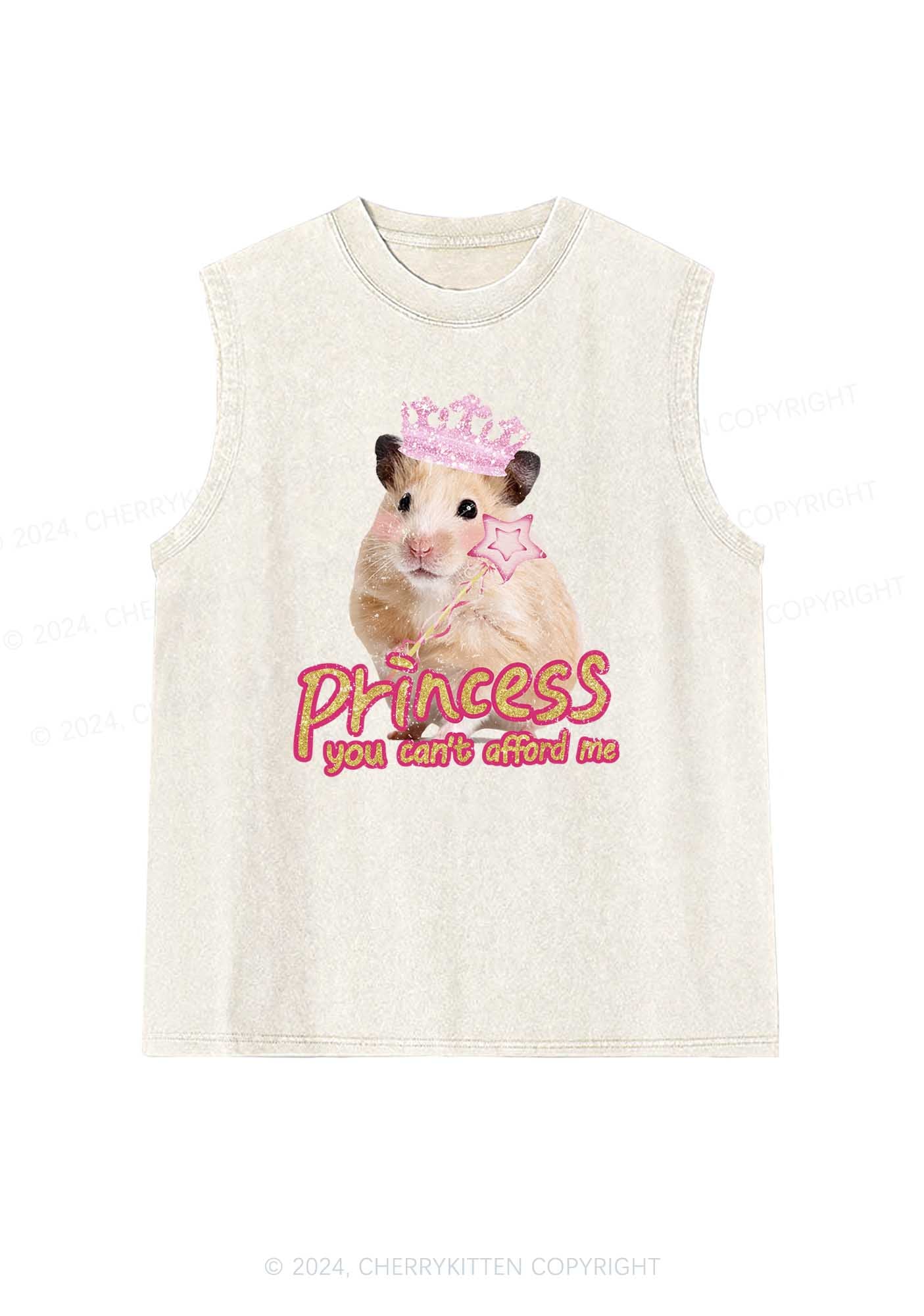 Princess You Can't Afford Me Y2K Washed Tank Cherrykitten