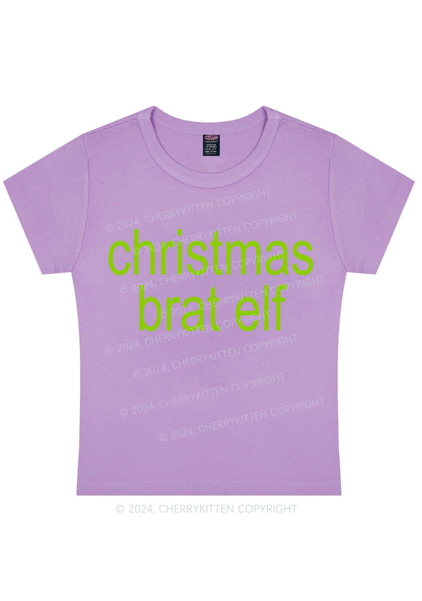 Christmas Brat Elf Y2K Baby Tee Cherrykitten