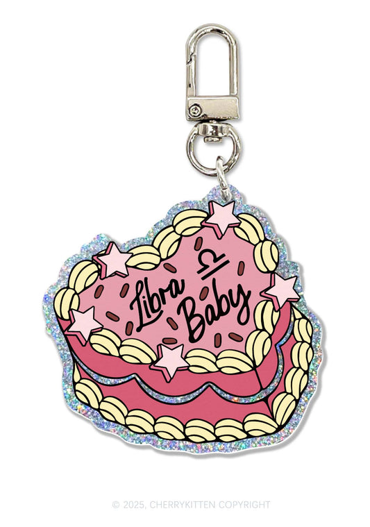 Libra Baby 1Pc Y2K Glitter Keychain Cherrykitten