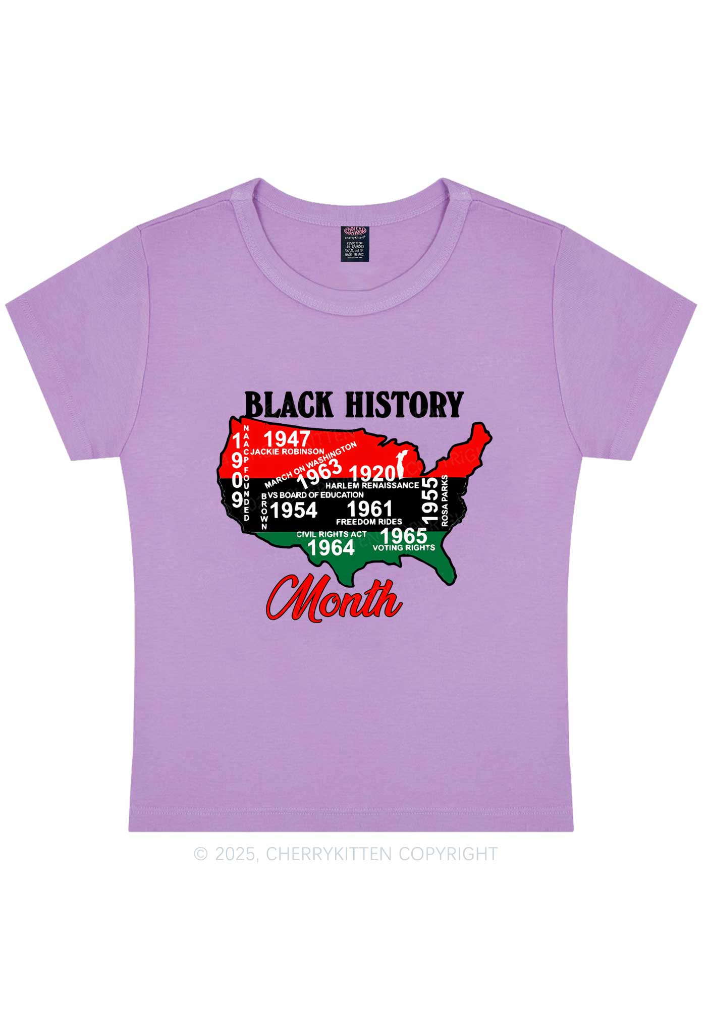 Black History Month Y2K Baby Tee Cherrykitten