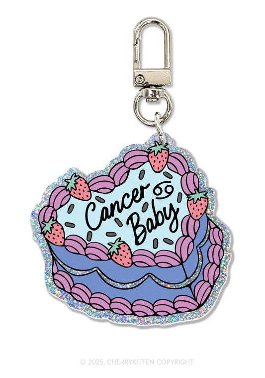 Cancer Baby 1Pc Y2K Glitter Keychain Cherrykitten