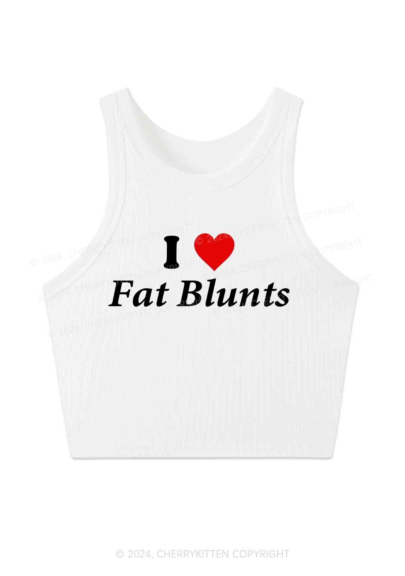 I Love Fat Blunts Y2K Crop Tank Top Cherrykitten