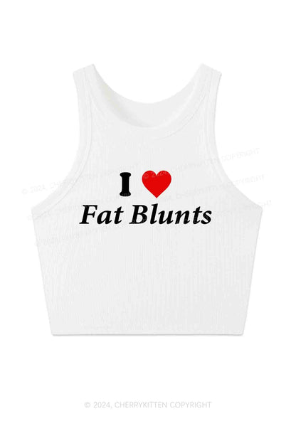 I Love Fat Blunts Y2K Crop Tank Top Cherrykitten