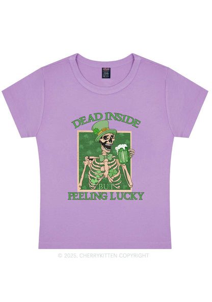 Feeling Lucky St Patricks Y2K Baby Tee Cherrykitten