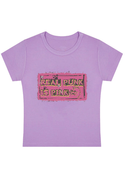 Curvy Real Punk Is Pink Baby Tee