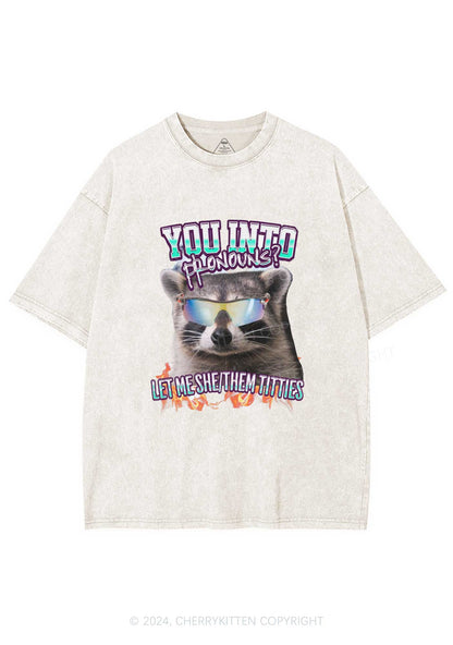 You Into Pronouns Y2K Washed Tee Cherrykitten