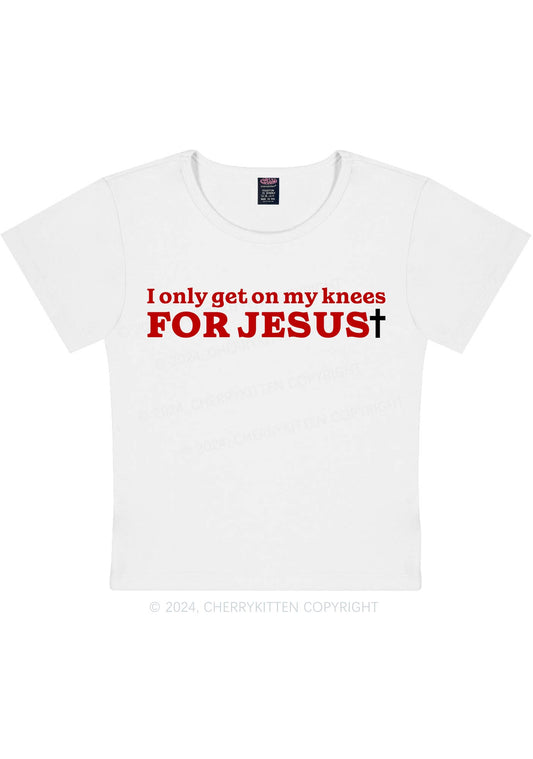 Get On Knees For Jesus Y2K Baby Tee Cherrykitten