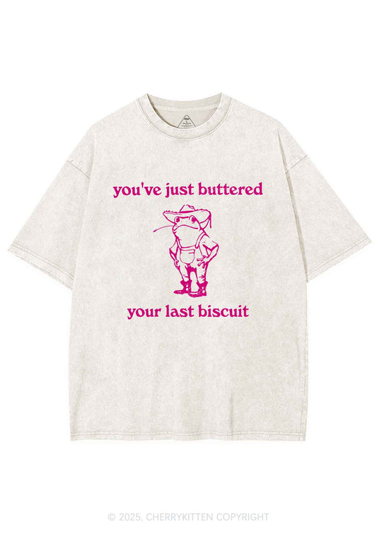 Buttered Your Last Biscuit Y2K Washed Tee Cherrykitten