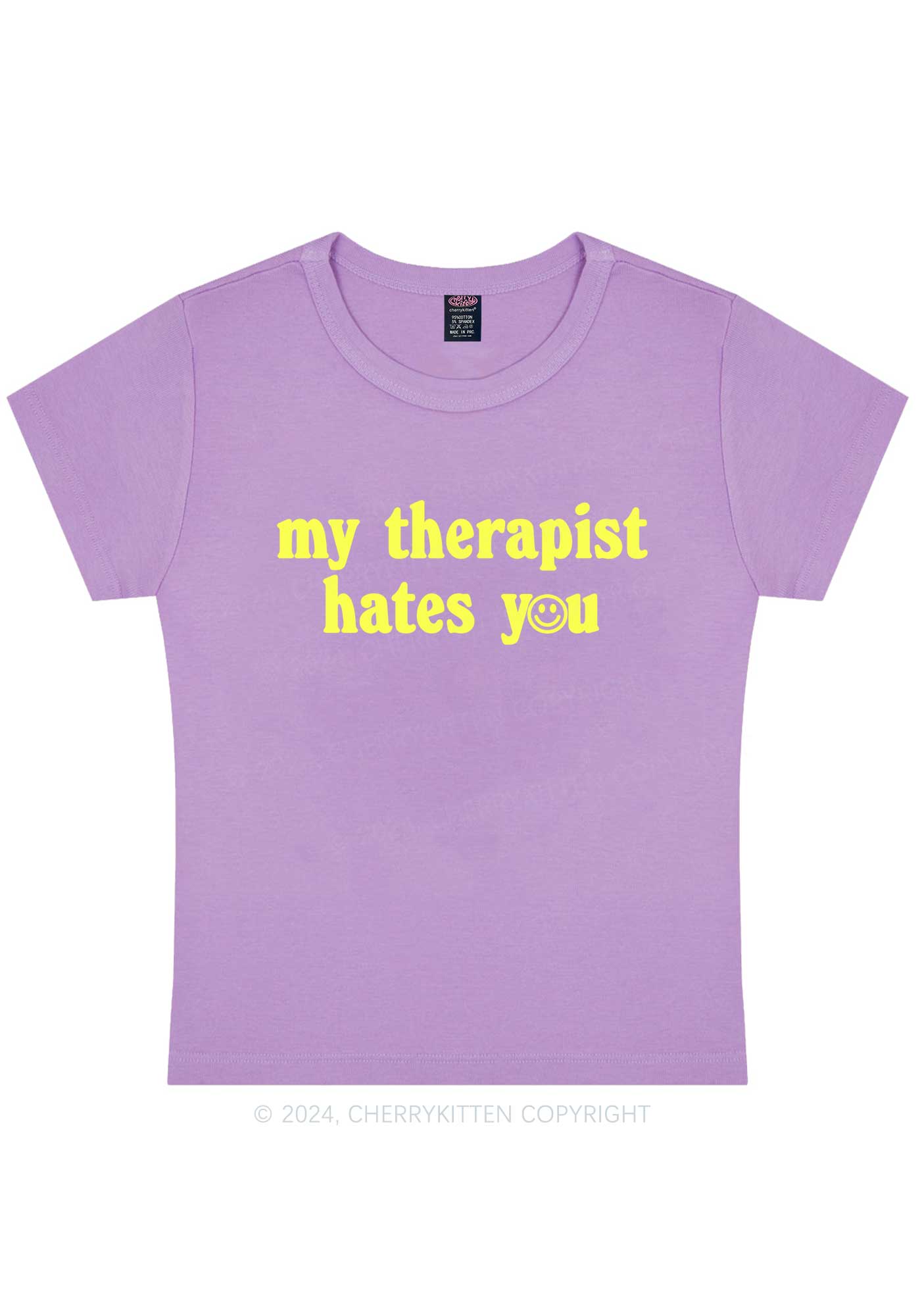 My Therapist Hates You Halo Y2K Baby Tee Cherrykitten