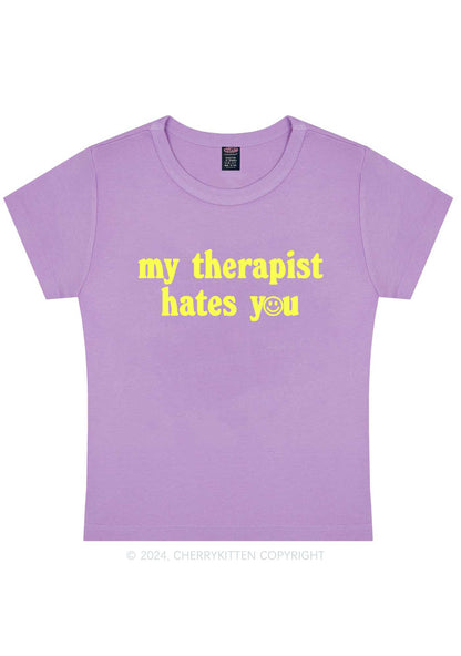 My Therapist Hates You Halo Y2K Baby Tee Cherrykitten