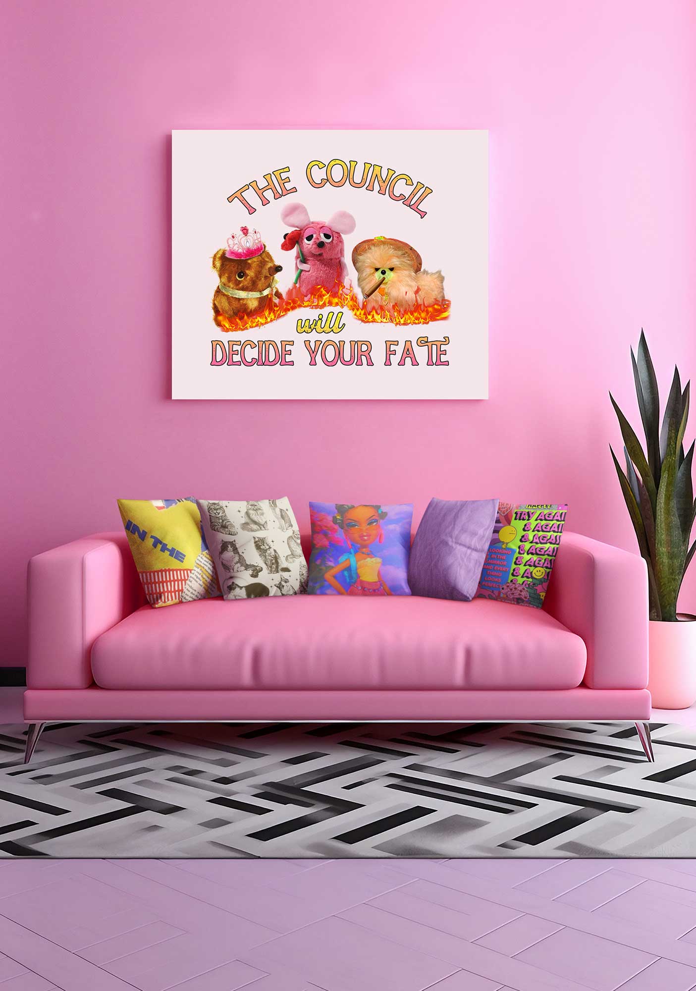 Council Decide Your Fate Y2K Canvas Wall Art Cherrykitten