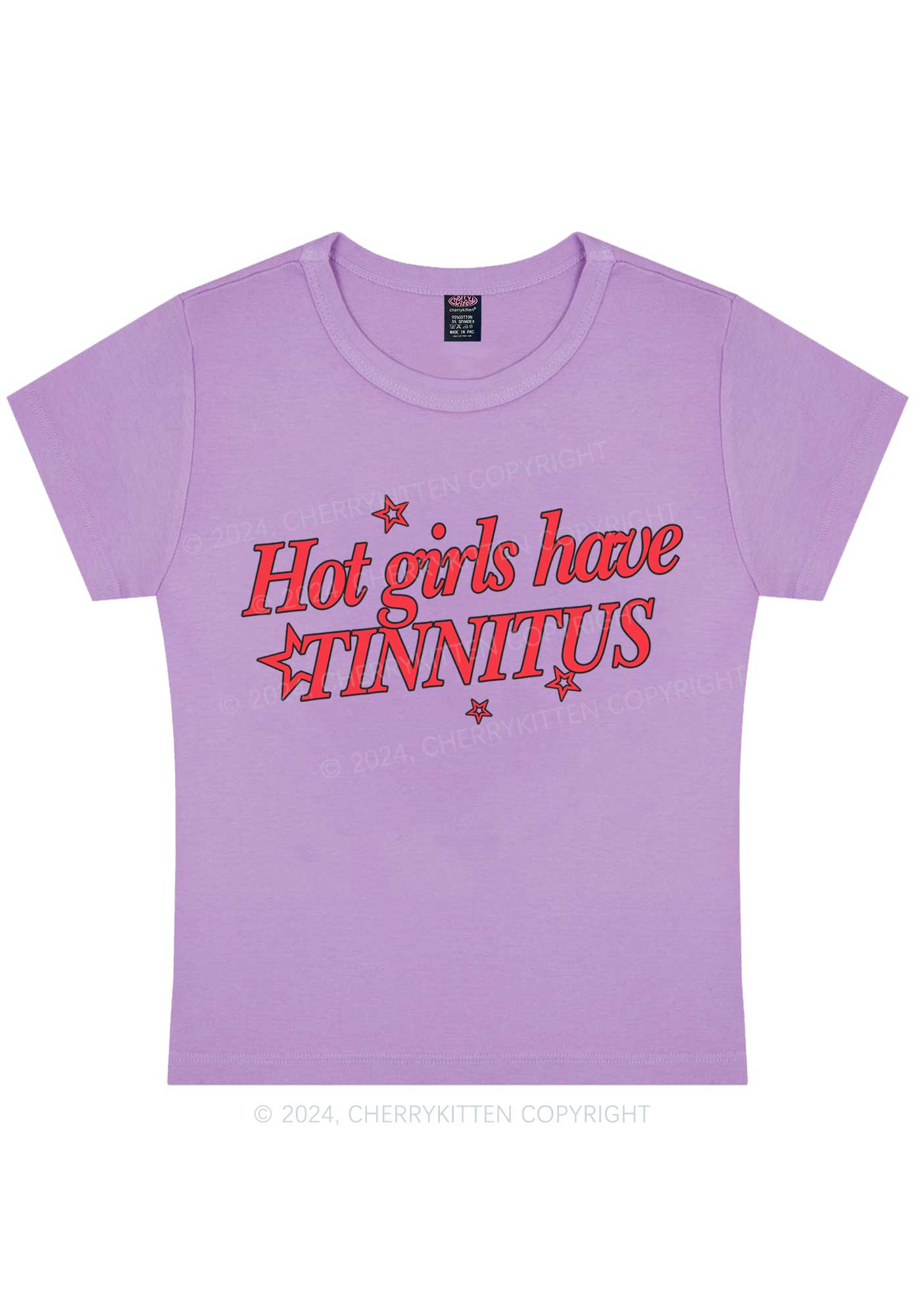 Hot Girls Have Tinnitus Y2K Baby Tee Cherrykitten