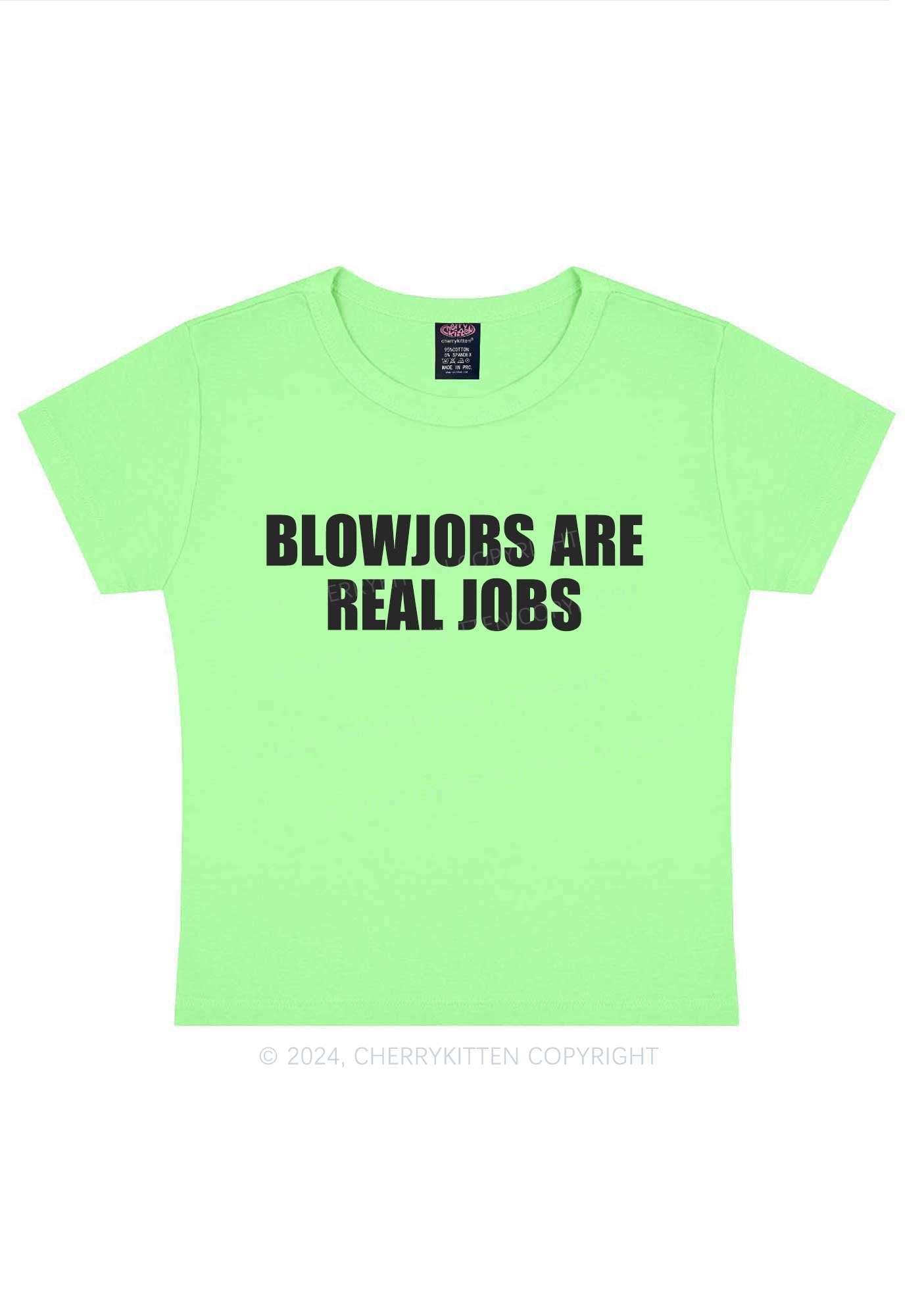 Blxwjobs Are Real Jobs Y2K Baby Tee Cherrykitten