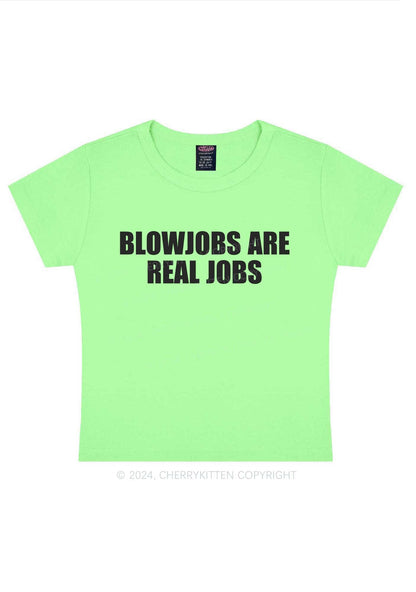 Blxwjobs Are Real Jobs Y2K Baby Tee Cherrykitten