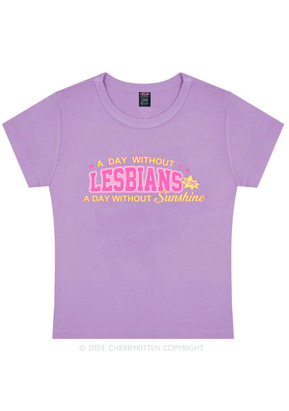 A Day Without Lesbians Y2K Baby Tee Cherrykitten