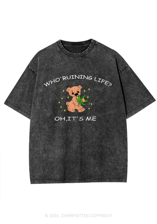 Who' Ruining Life Y2K Washed Tee Cherrykitten