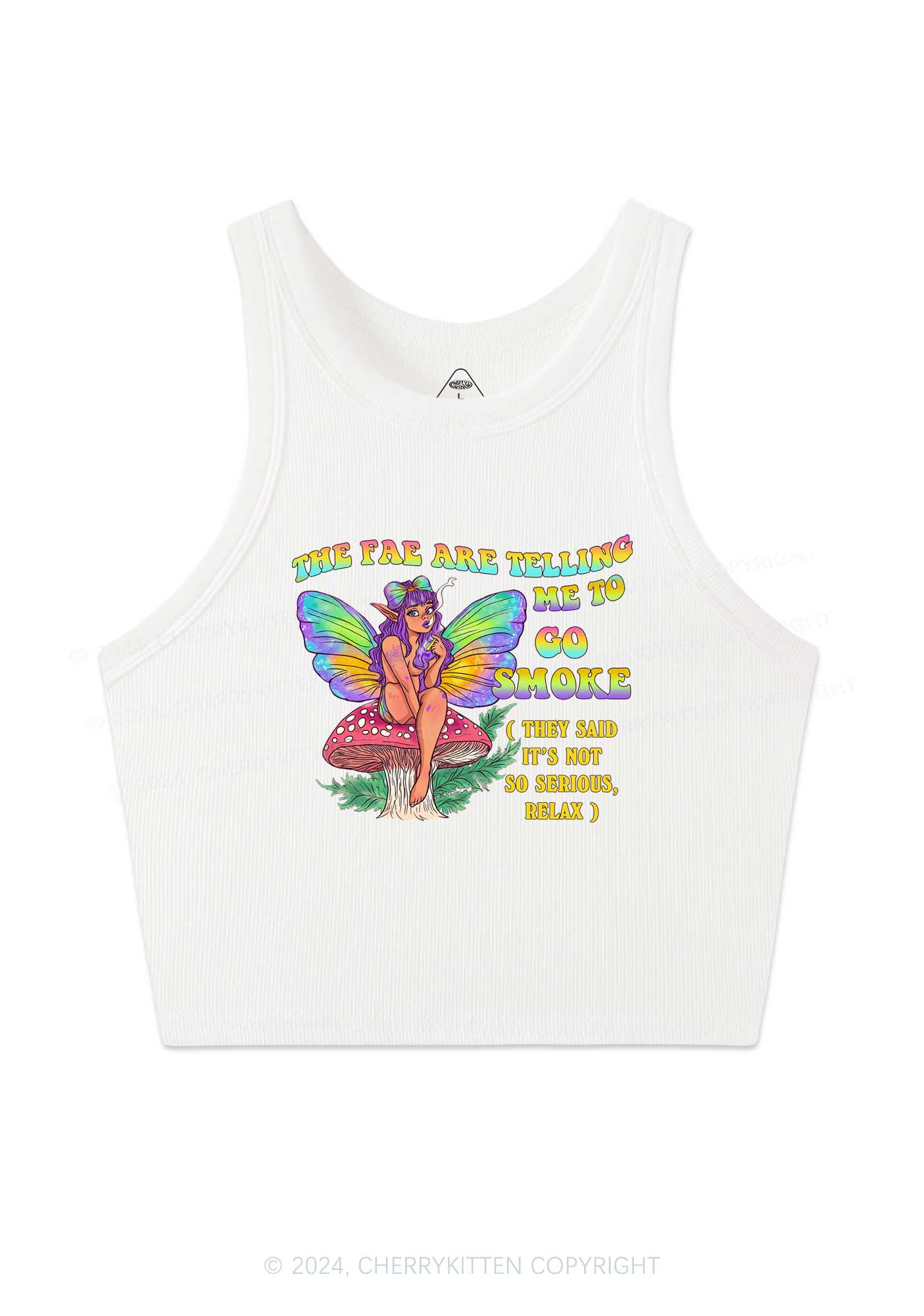 The Fae Smoke Y2K Crop Tank Top Cherrykitten